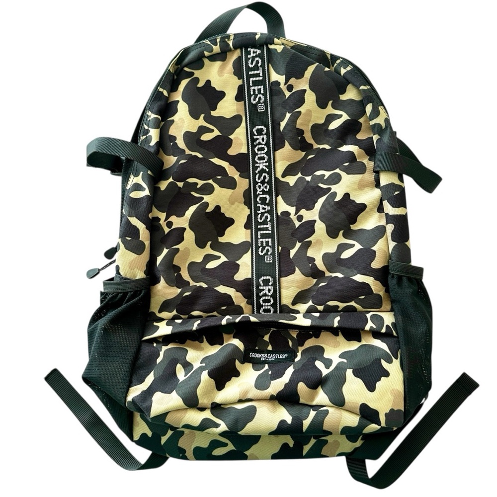 Crooks and Castles Branded Woodland Style Camo Backpack